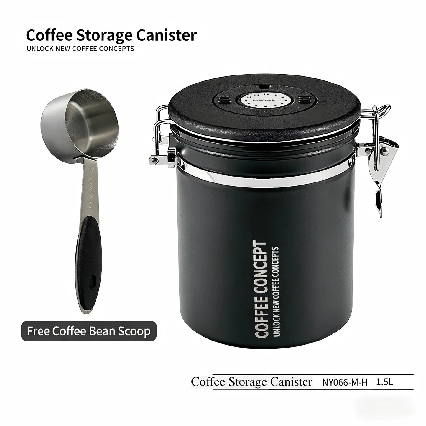 Best Airtight Coffee Canister for Fresh Beans - Vacuum Seal One-Way Valve 1.2L/1.5L Under $12